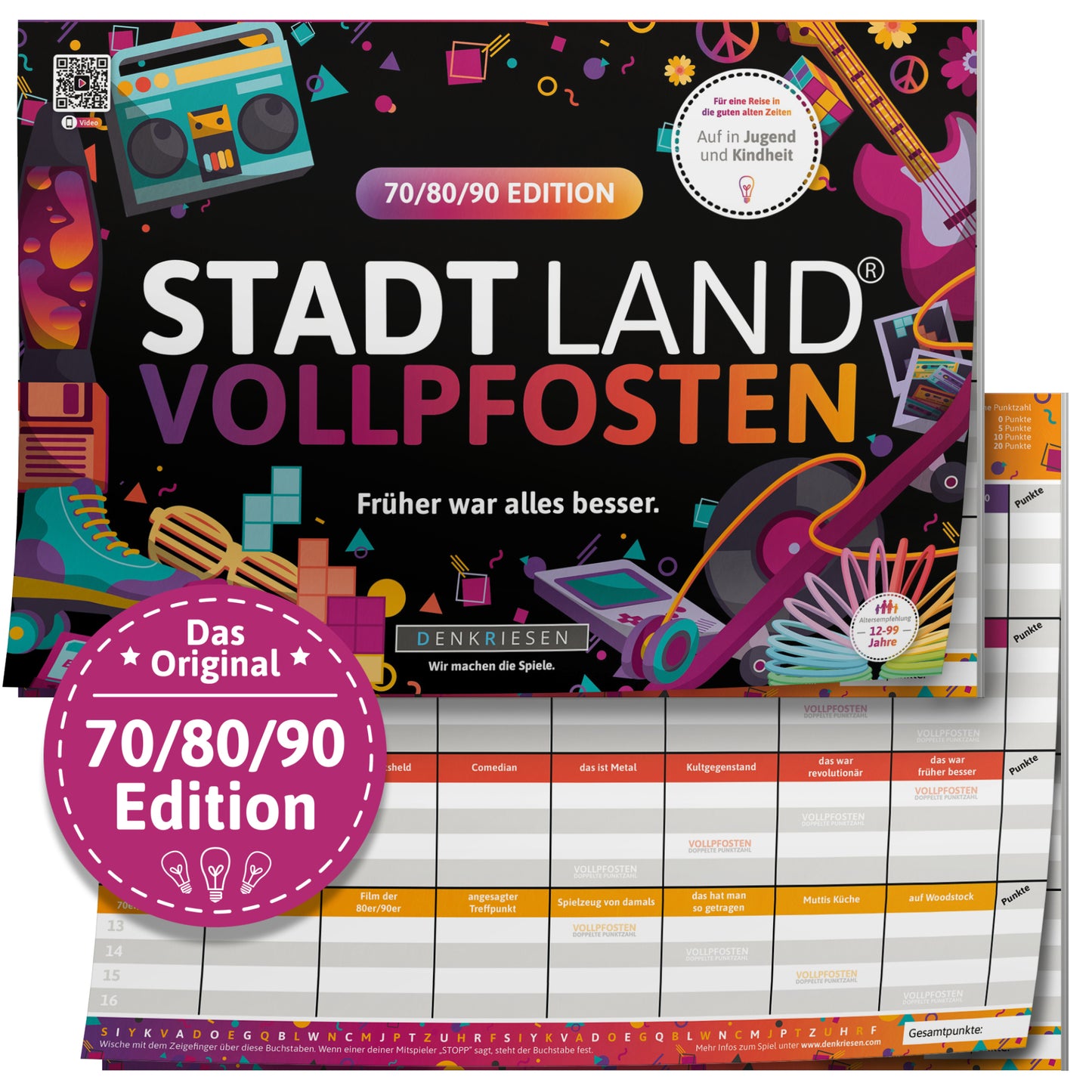 Stadt Land Vollpfosten Block - 70/80/90 Edition