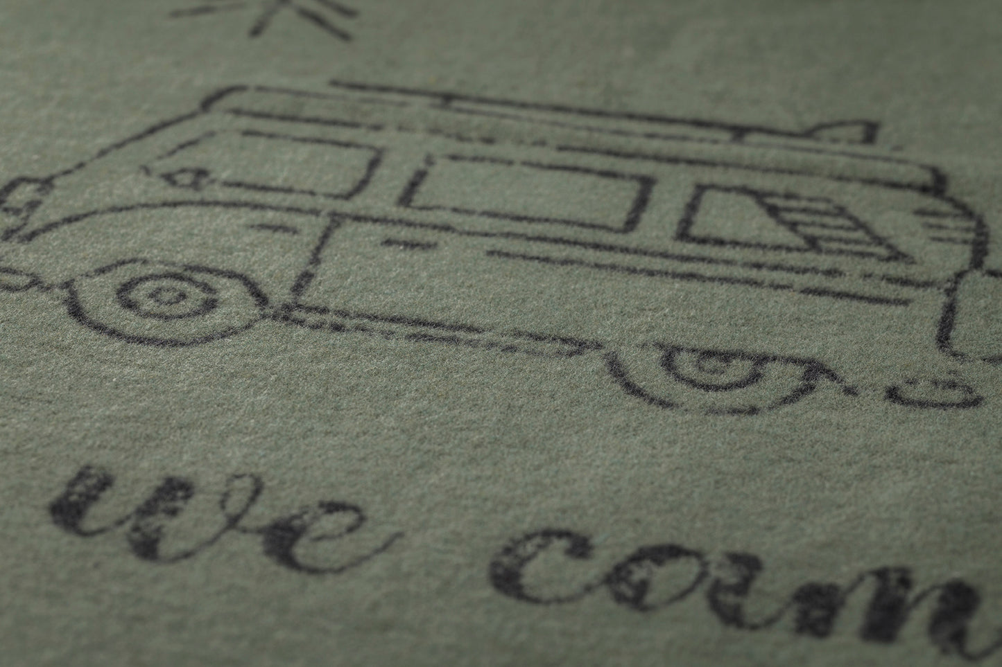 Flanelldecke Yes we camp efeu