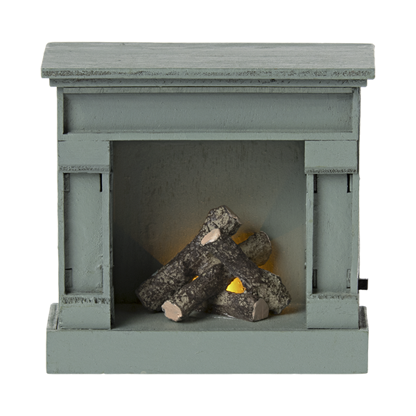 Miniatur-Kamin blau