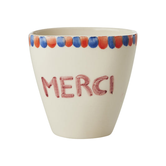 Keramikbecher Merci Hand-Painted