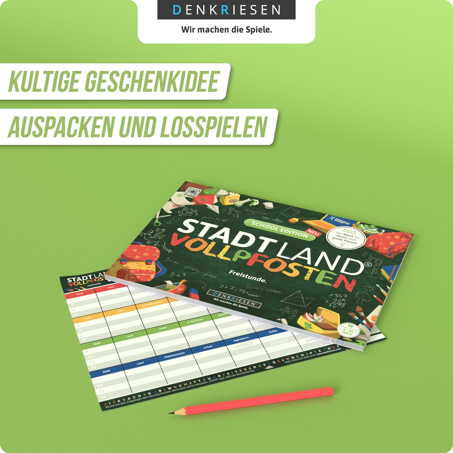 Stadt Land Vollpfosten Block - School Edition