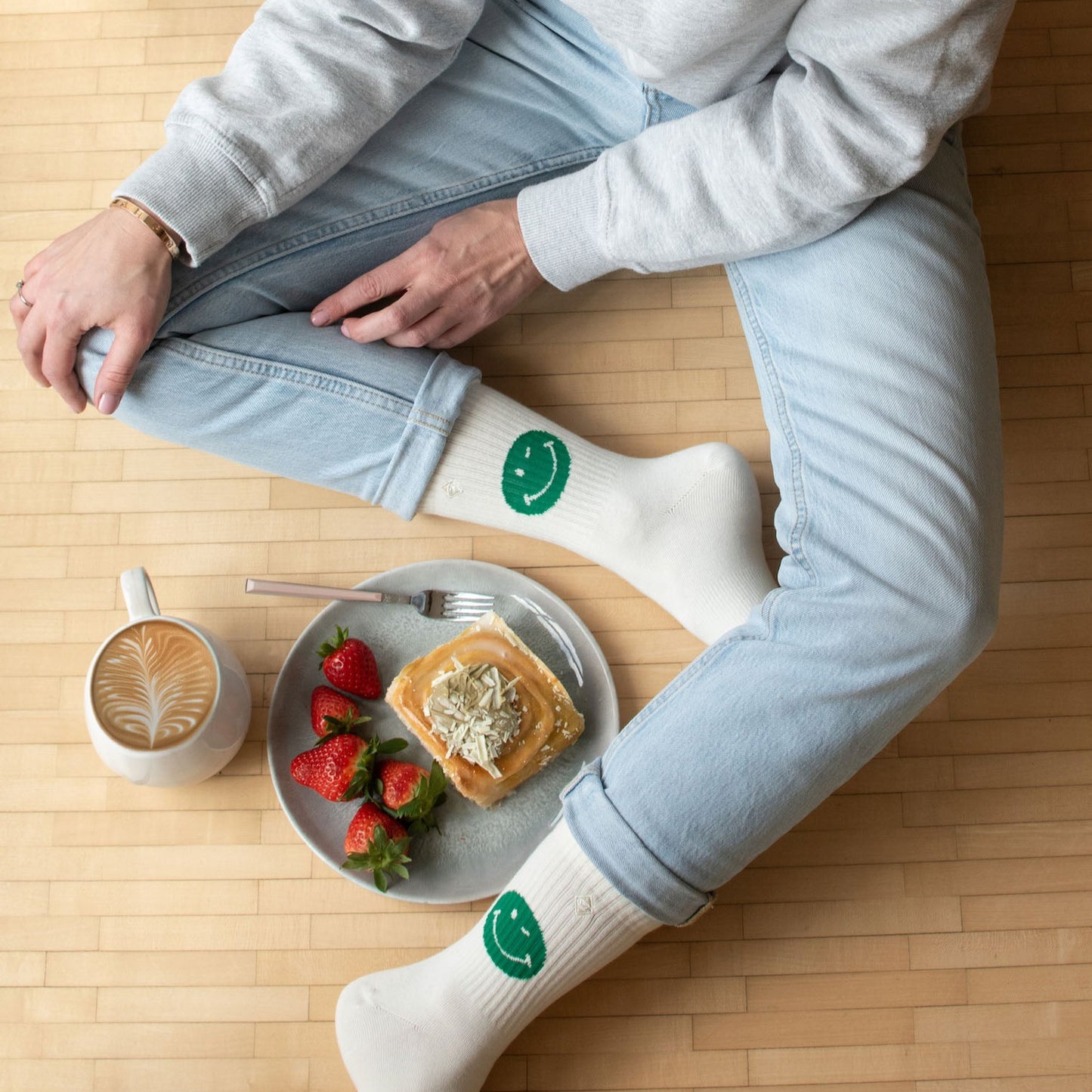 Crew-Socken Green Smile