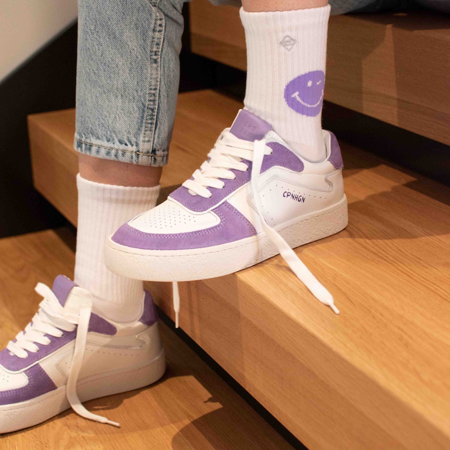 Crew-Socken Purple Smile
