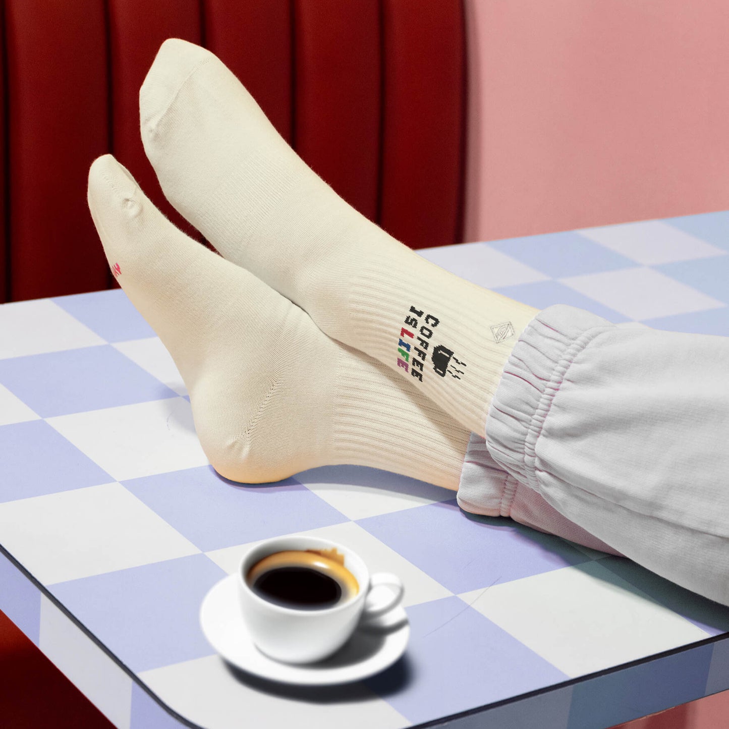 Crew-Socken Coffee is life