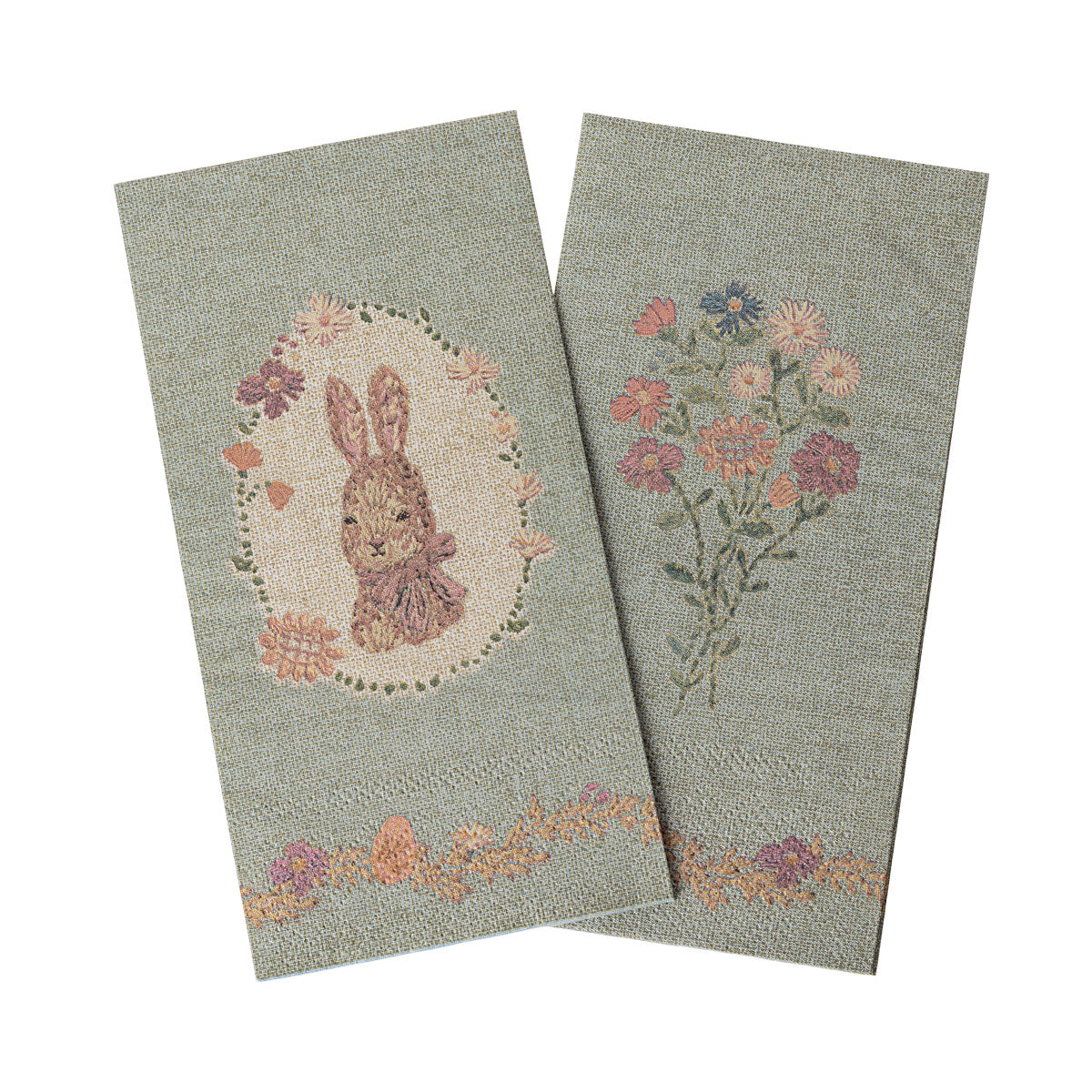 Servietten Osterhase green/rose