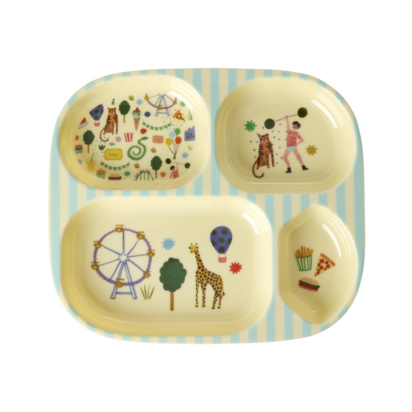 Melamin-Kinderteller mit Teilung Fun Fair