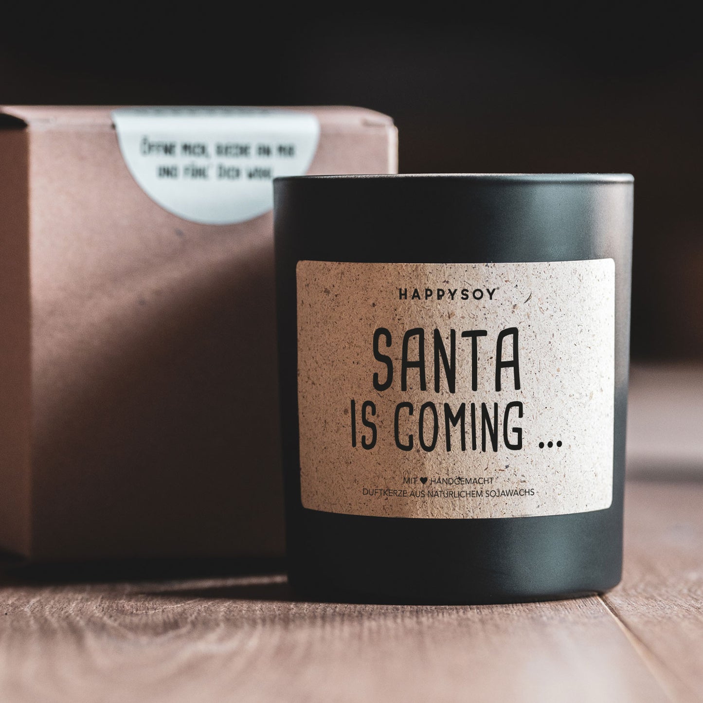 Sojawachskerze Santa is coming ...