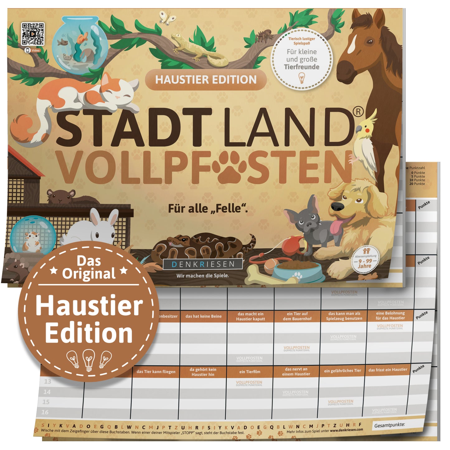 Stadt Land Vollpfosten Block - Haustier Edition