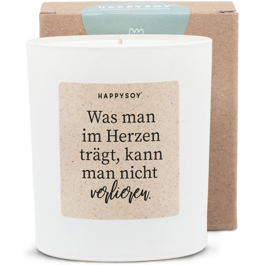 Sojawachskerze Was man im Herzen trägt