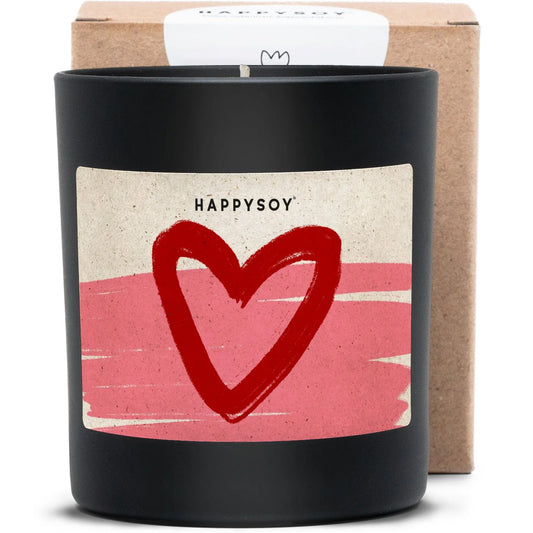 Sojawachskerze Herz rosarot