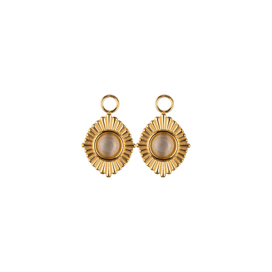 Malia Charm - Radiant Glass Stone gold