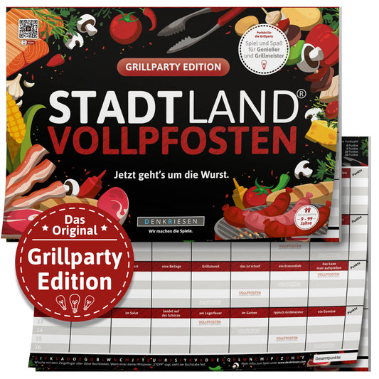 Stadt Land Vollpfosten Block - Grillparty Edition