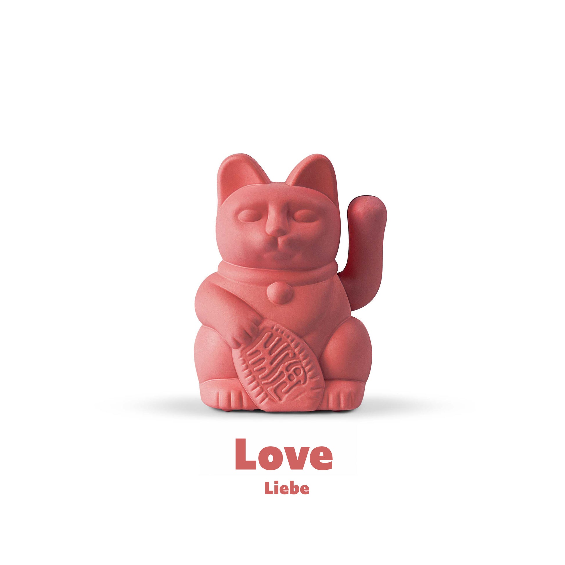 Solar Lucky Cat in Berry Red von Donkey mit der Bedeutung "Liebe"