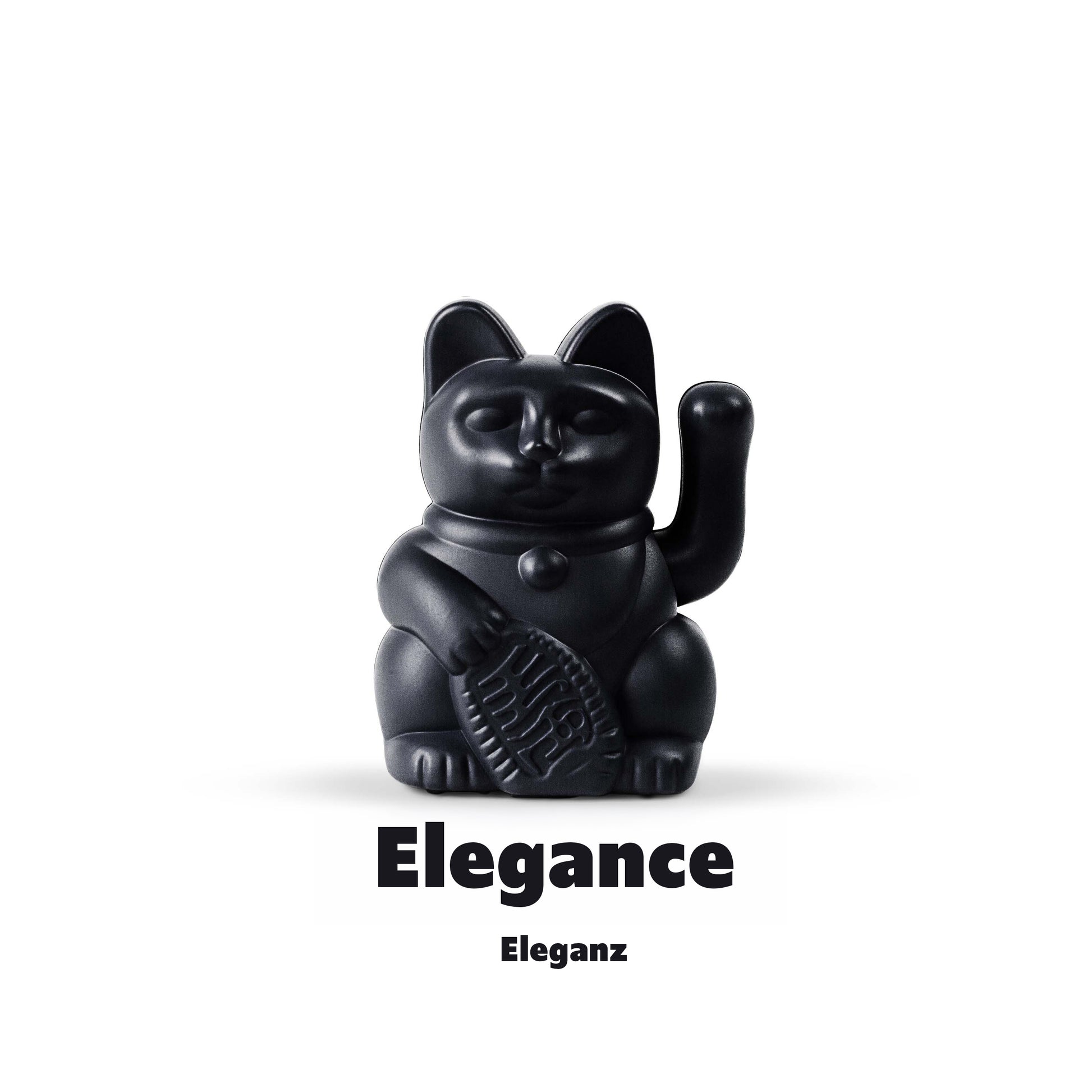 Solar Lucky Cat in Schwarz von Donkey mit der Bedeutung "Eleganz"