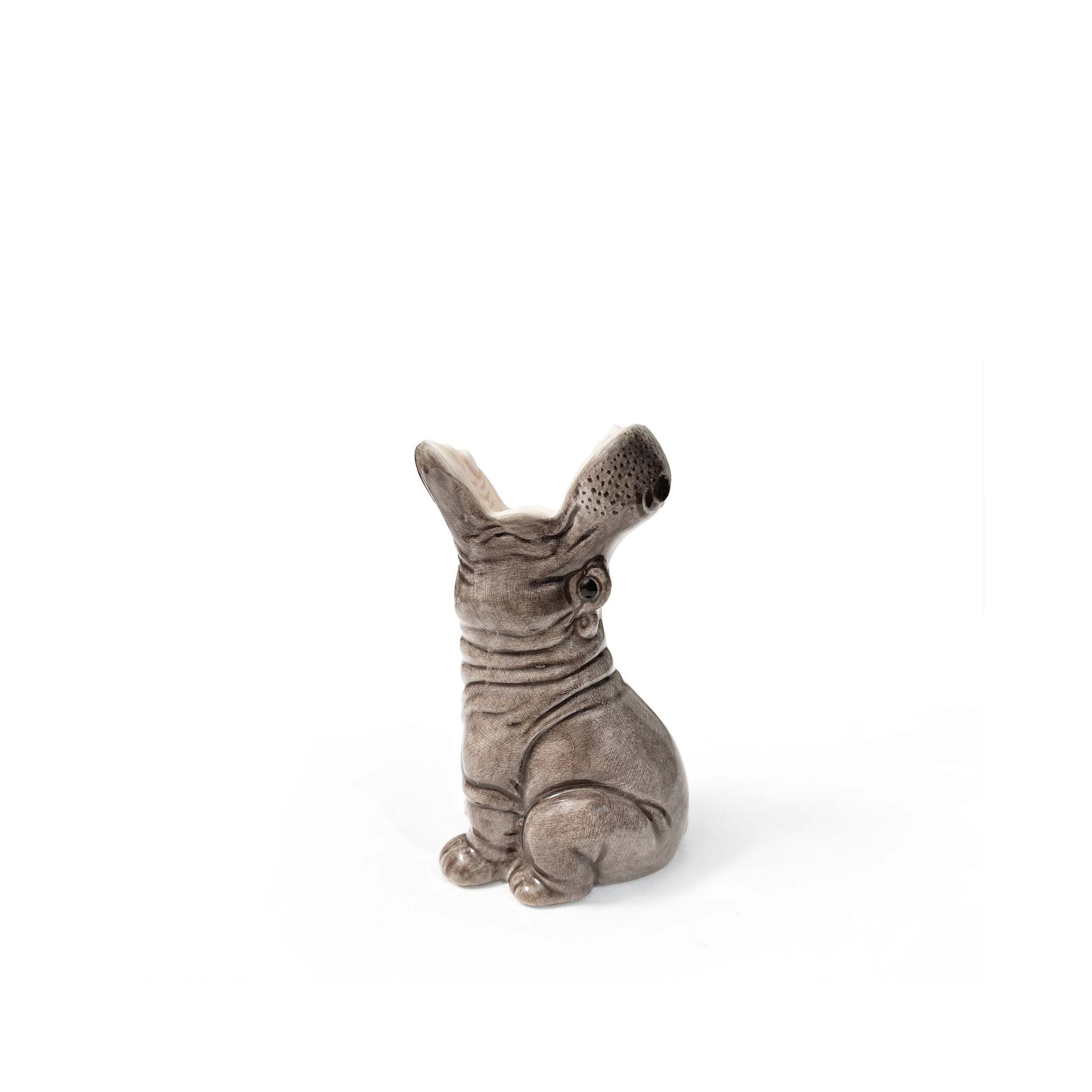„Hungry Hippo Vase“ von Donkey in der Größe Small mit geöffnetem Nilpferd-Maul als Vasenöffnung.