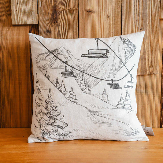 Leinenkissen mit Federfüllung