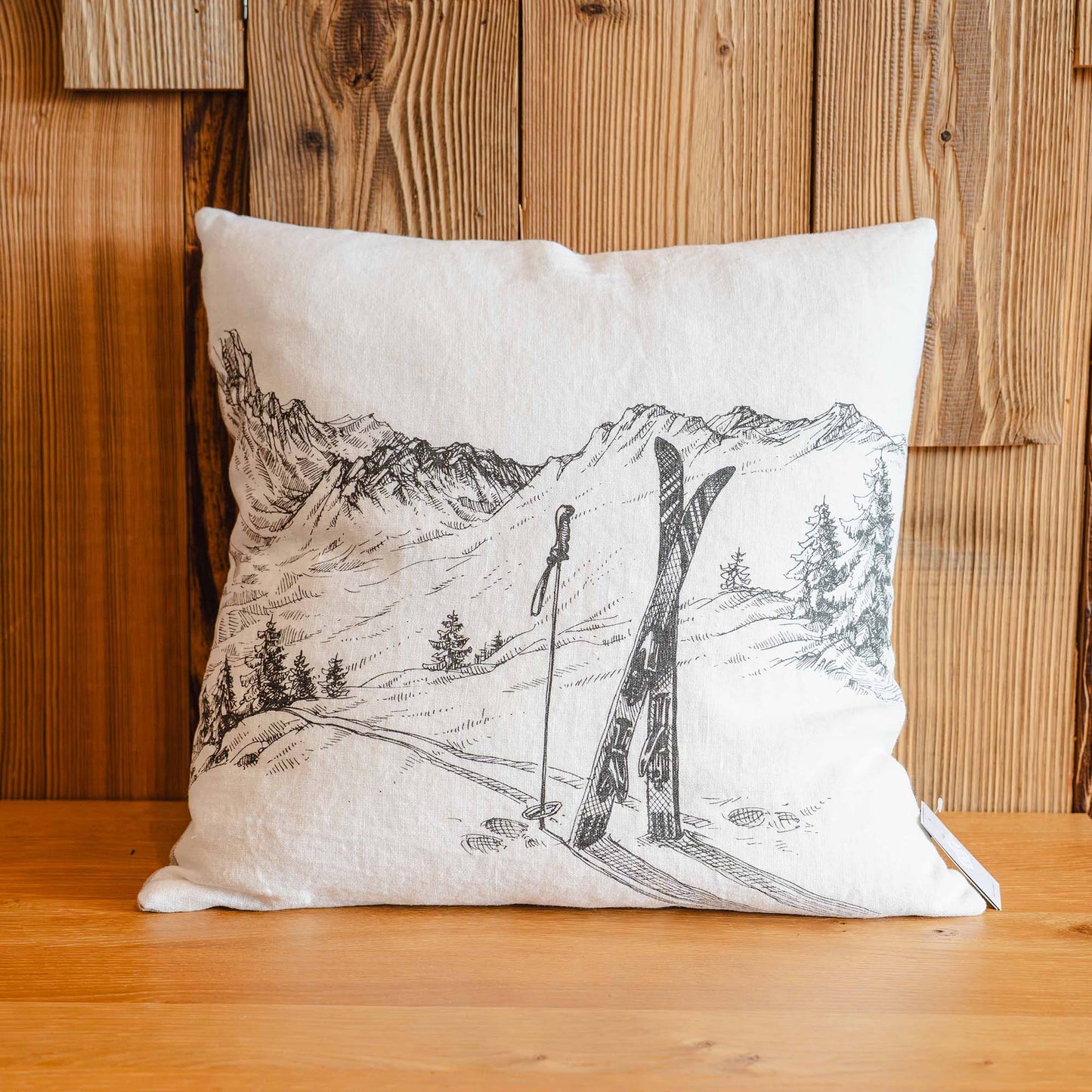 Leinenkissen mit Federfüllung