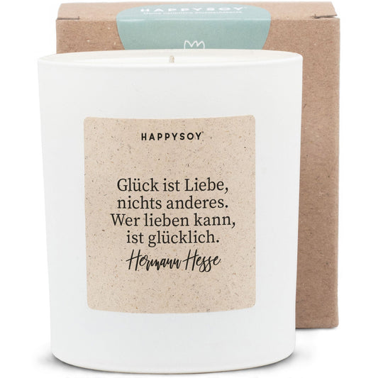 Sojawachskerze Glück ist Liebe