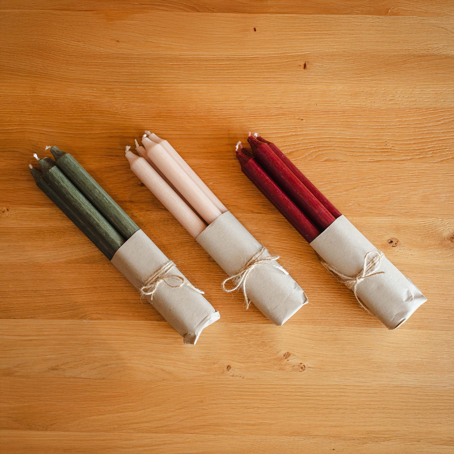 Rustikale Stabkerzen 4er-Set