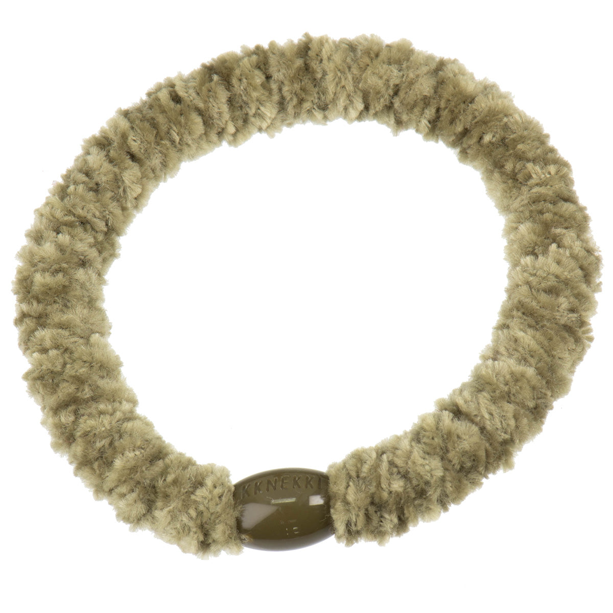 KKNEKKI Haargummi aus Velvet-Stoff in Camo mit charakteristischem Webdesign, sanfter Halt ohne Haarbruch, wasserfest und farbecht