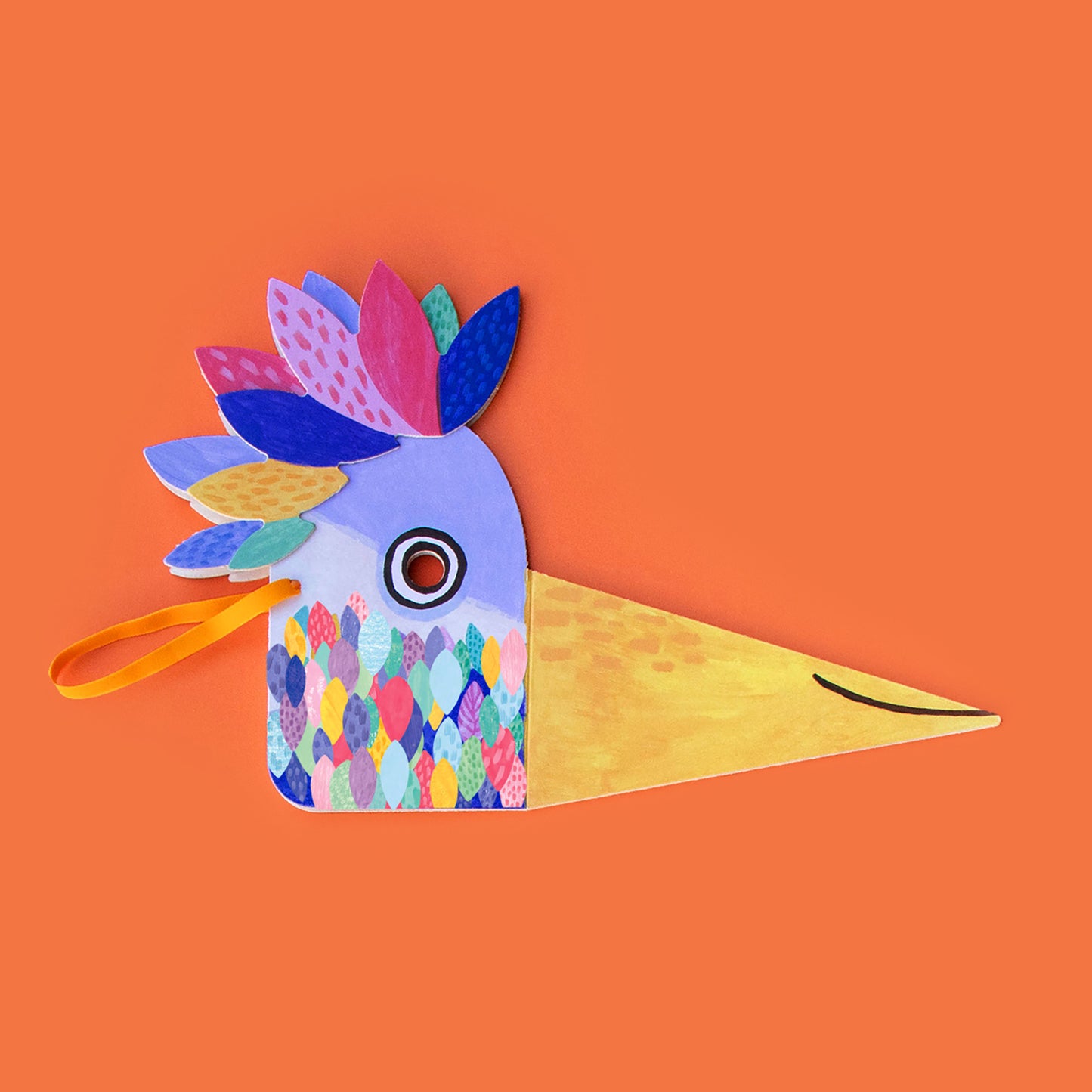 Bunte Vogelmaske von Londji zum Selbstbekleben