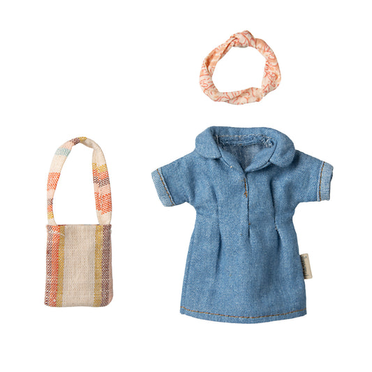 Jeanskleid und Tasche für Mama Maus