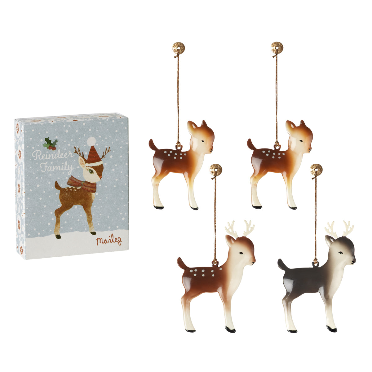 Metallornamente-Set Reindeer Family