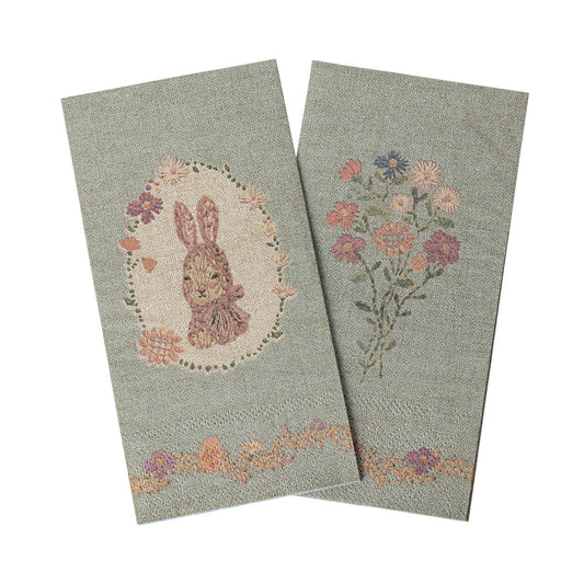 Servietten Osterhase green/rose