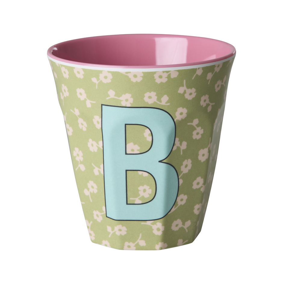 Melamin-Buchstabenbecher Blumen