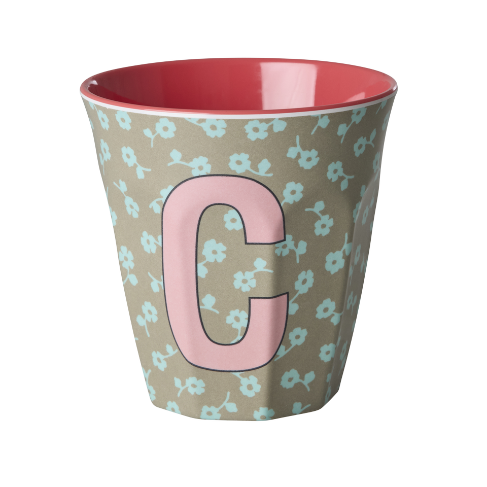 Melamin-Buchstabenbecher Blumen