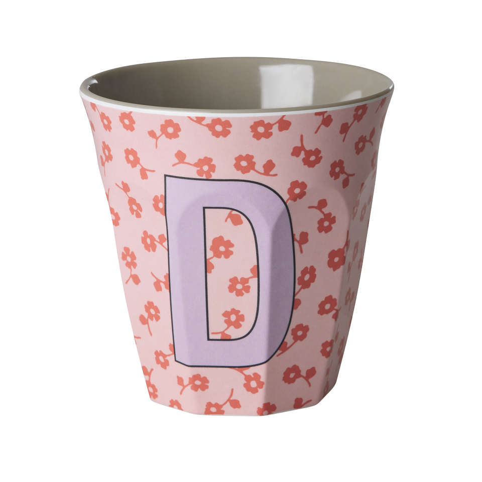 Melamin-Buchstabenbecher Blumen