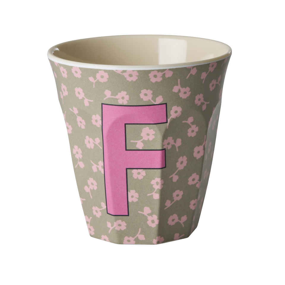 Melamin-Buchstabenbecher Blumen