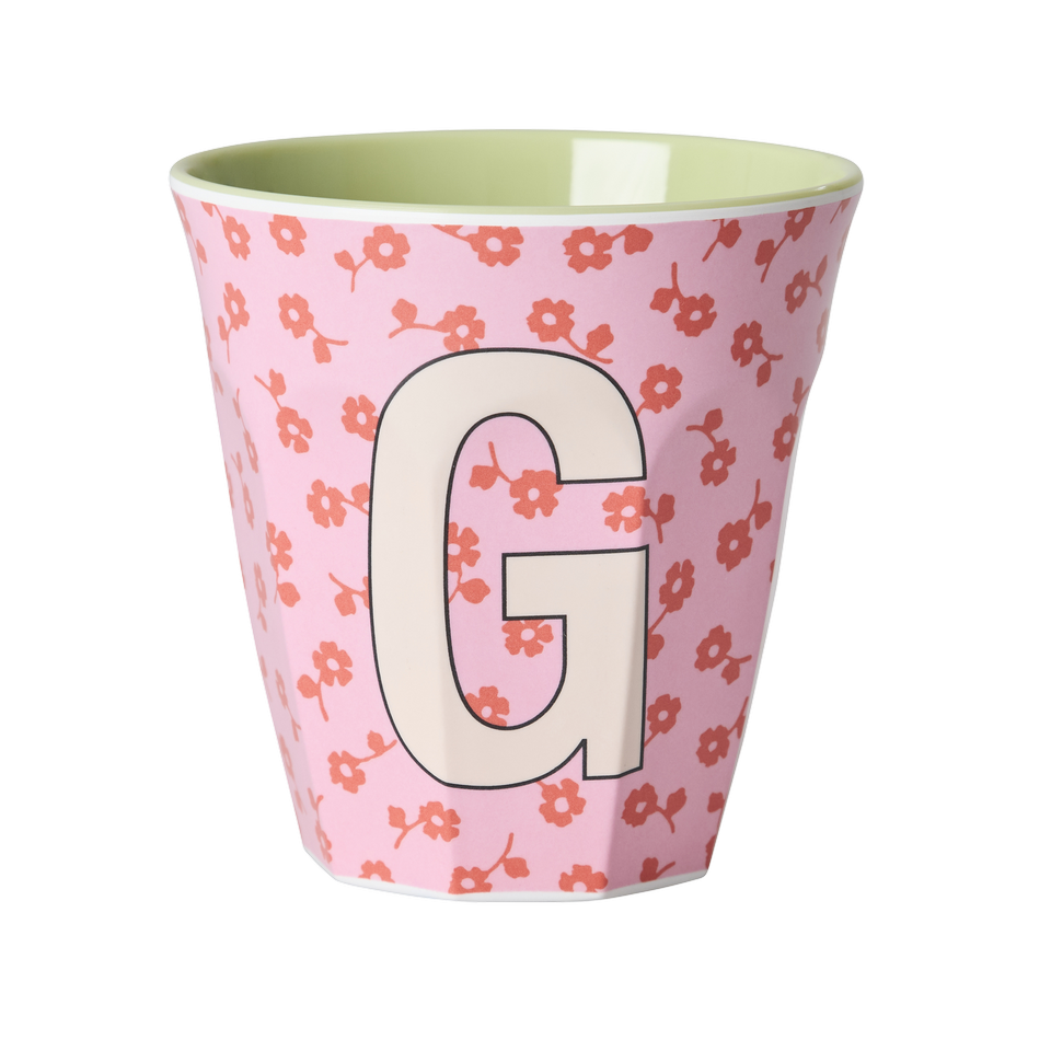 Melamin-Buchstabenbecher Blumen