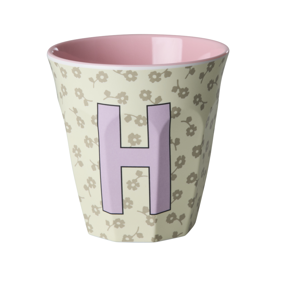 Melamin-Buchstabenbecher Blumen