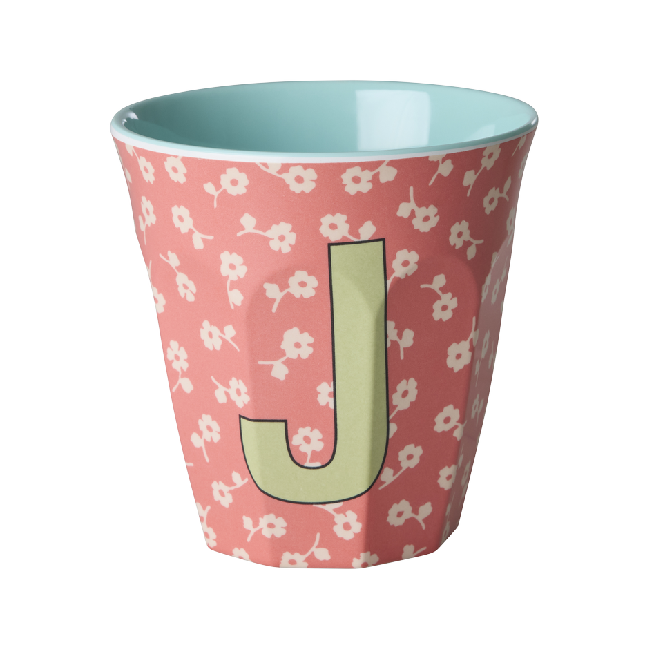 Melamin-Buchstabenbecher Blumen