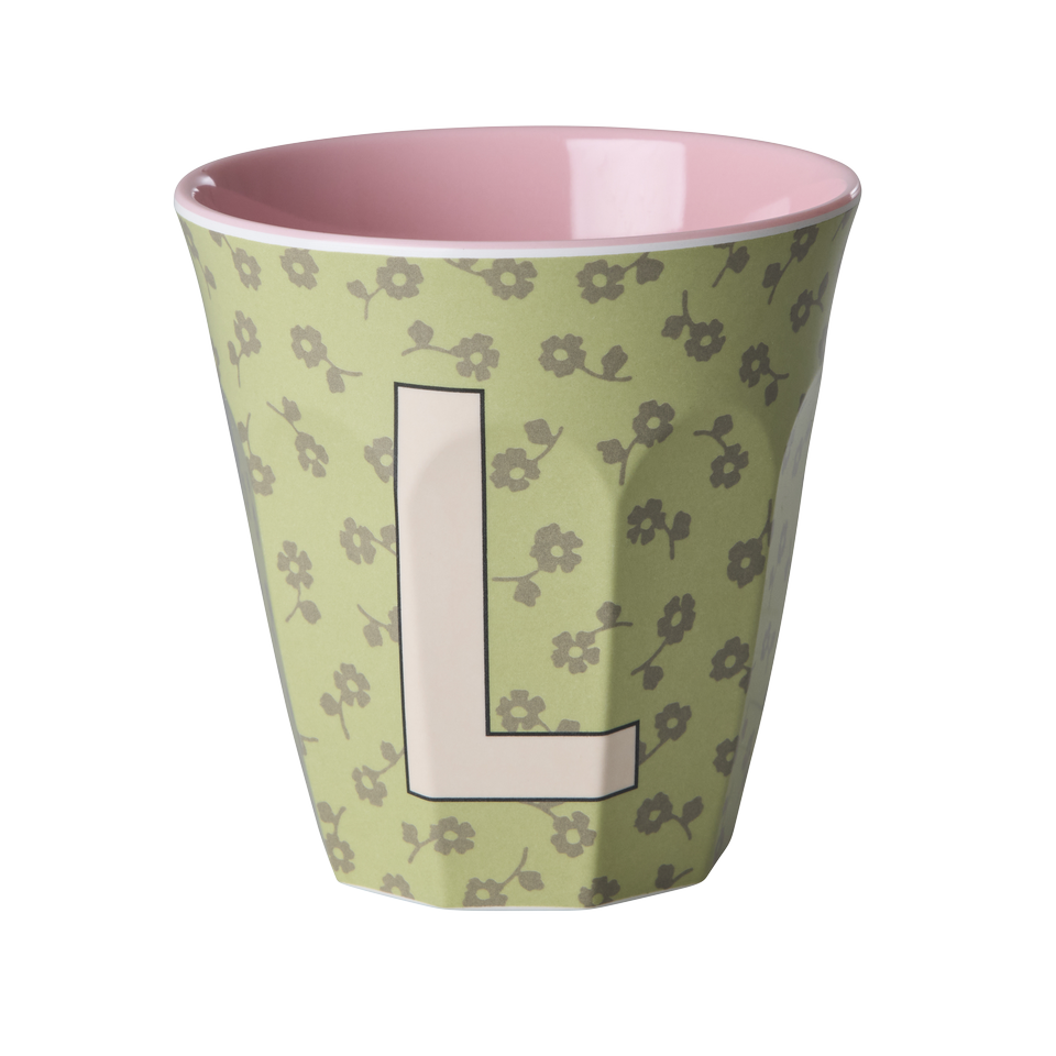 Melamin-Buchstabenbecher Blumen
