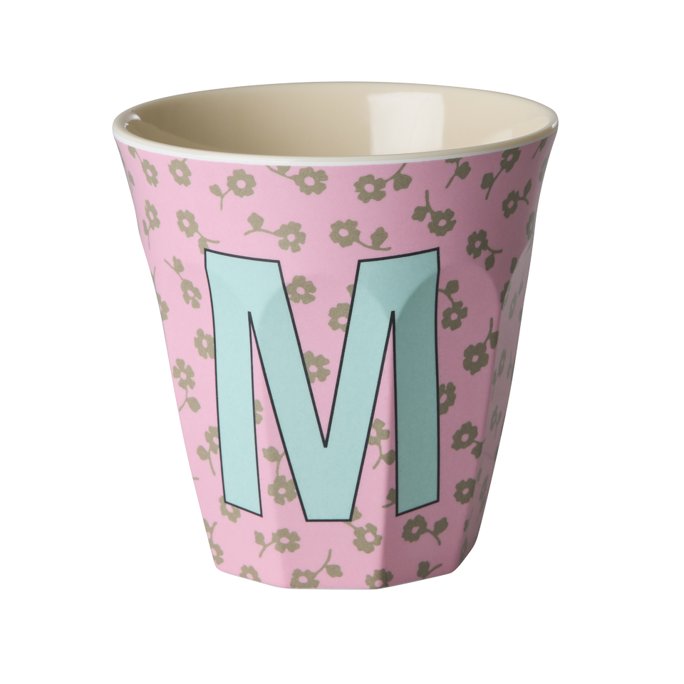 Melamin-Buchstabenbecher Blumen