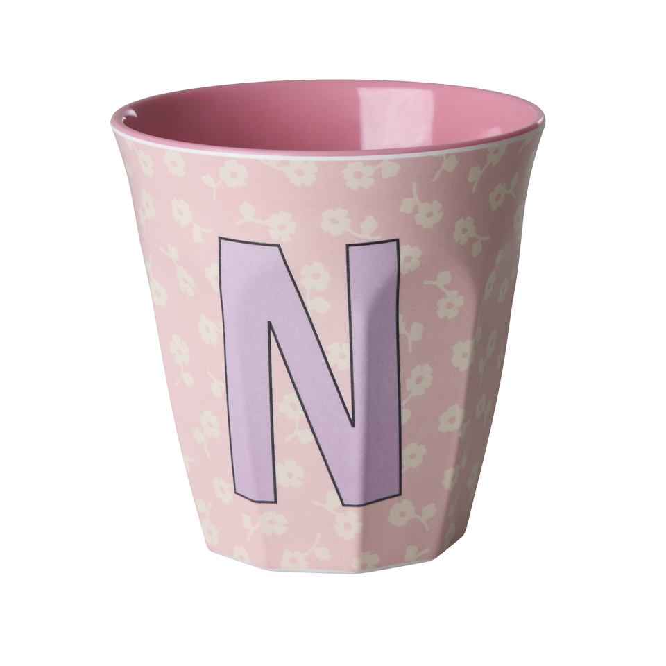 Melamin-Buchstabenbecher Blumen