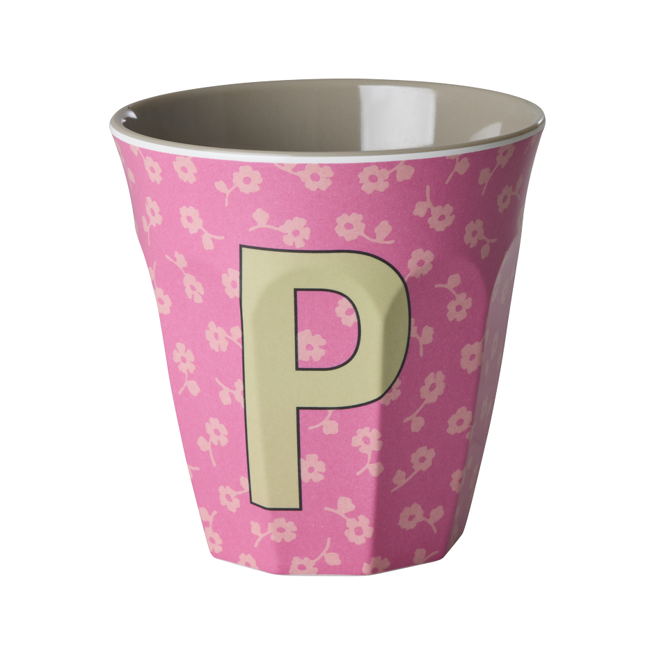 Melamin-Buchstabenbecher Blumen