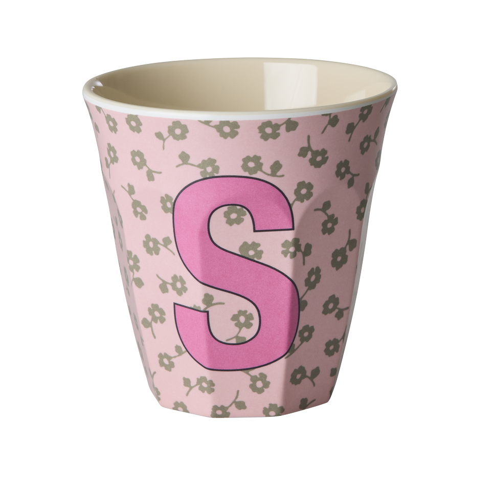 Melamin-Buchstabenbecher Blumen