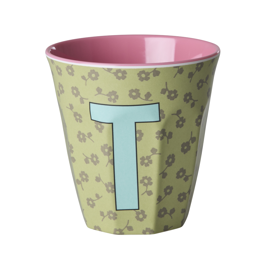 Melamin-Buchstabenbecher Blumen