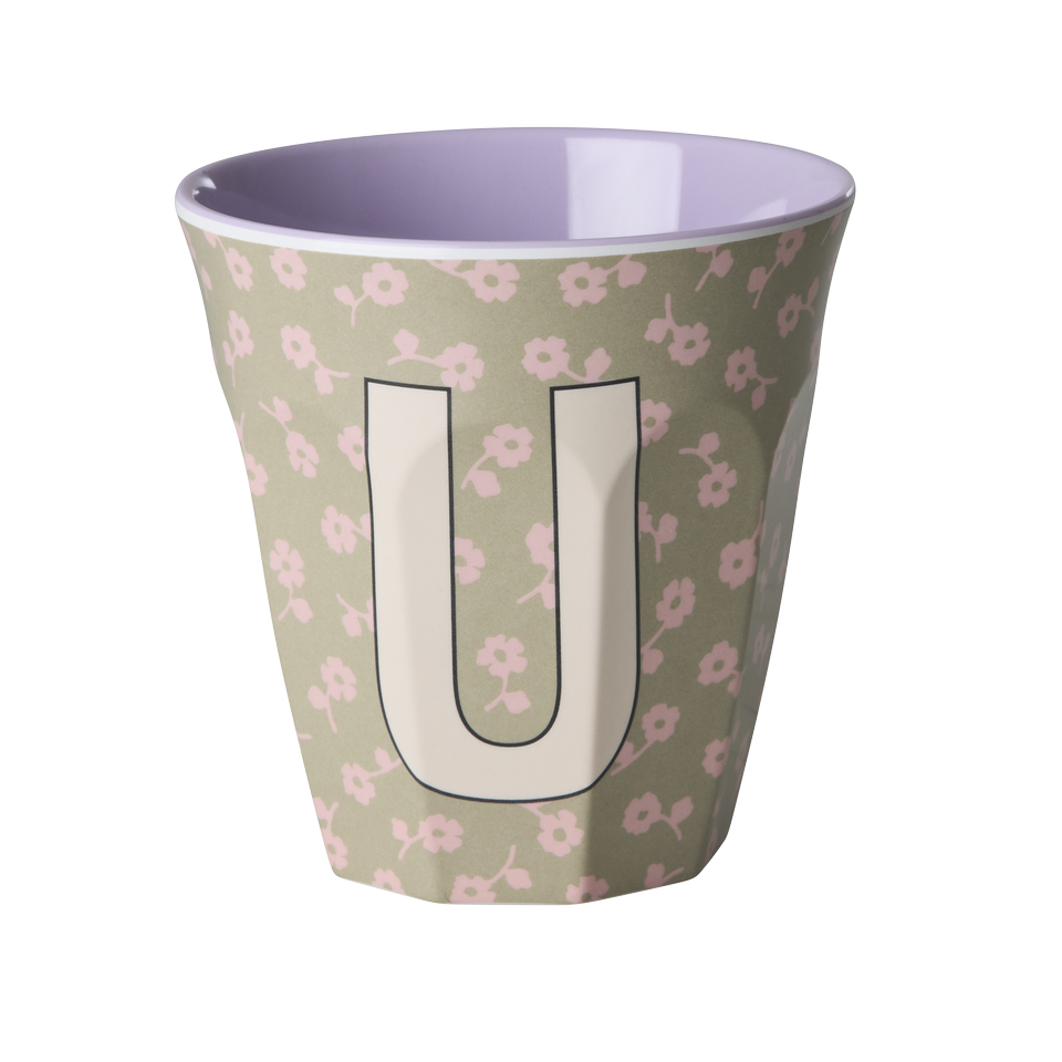 Melamin-Buchstabenbecher Blumen