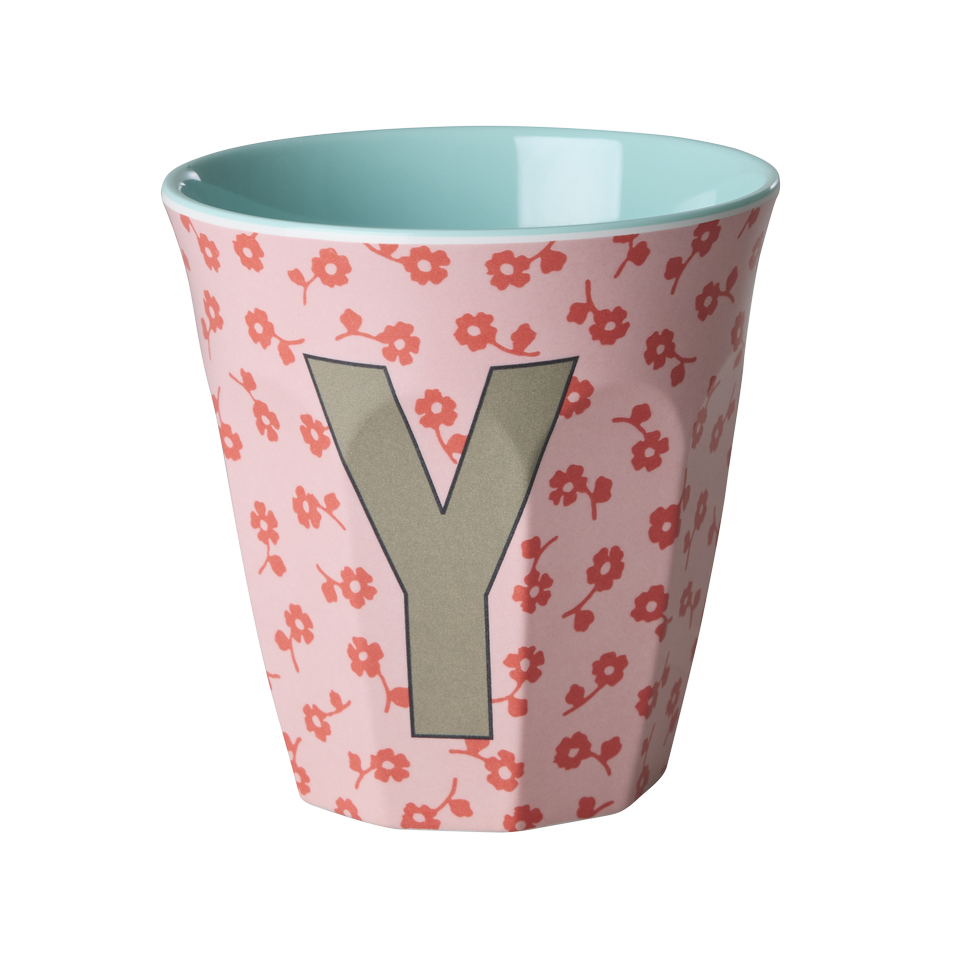 Melamin-Buchstabenbecher Blumen