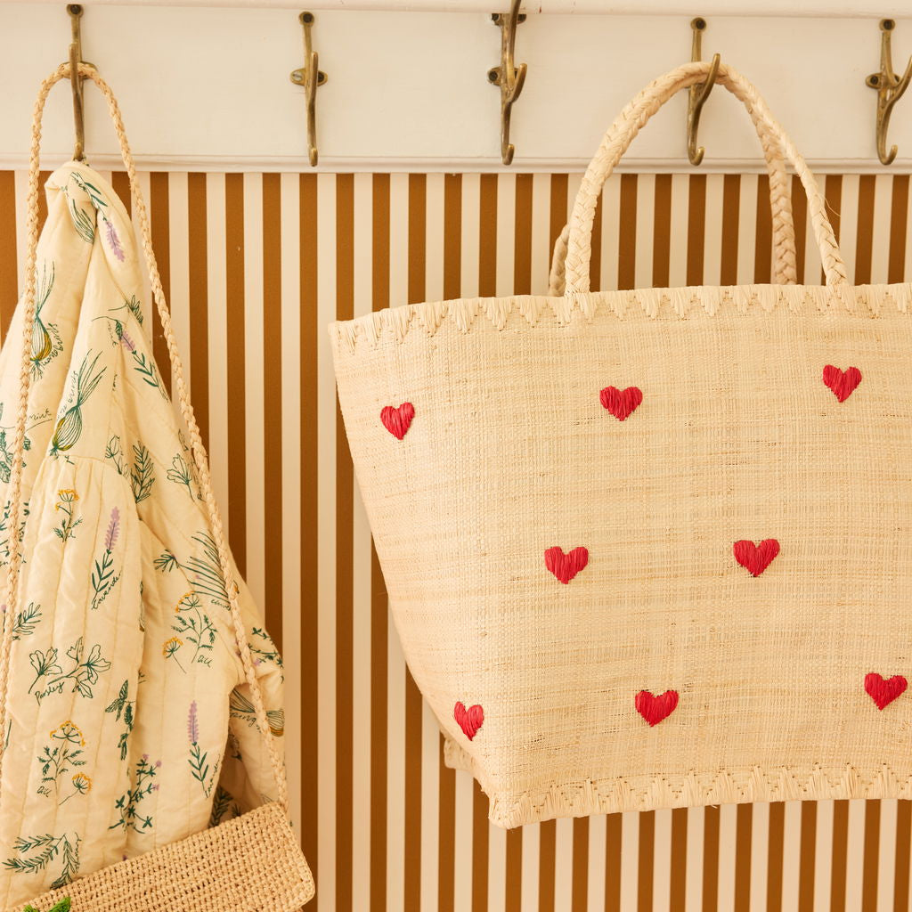 Raffiatasche Herzchen